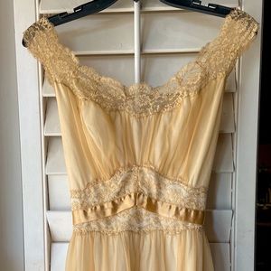 vintage vanity fair layered gold slip dress